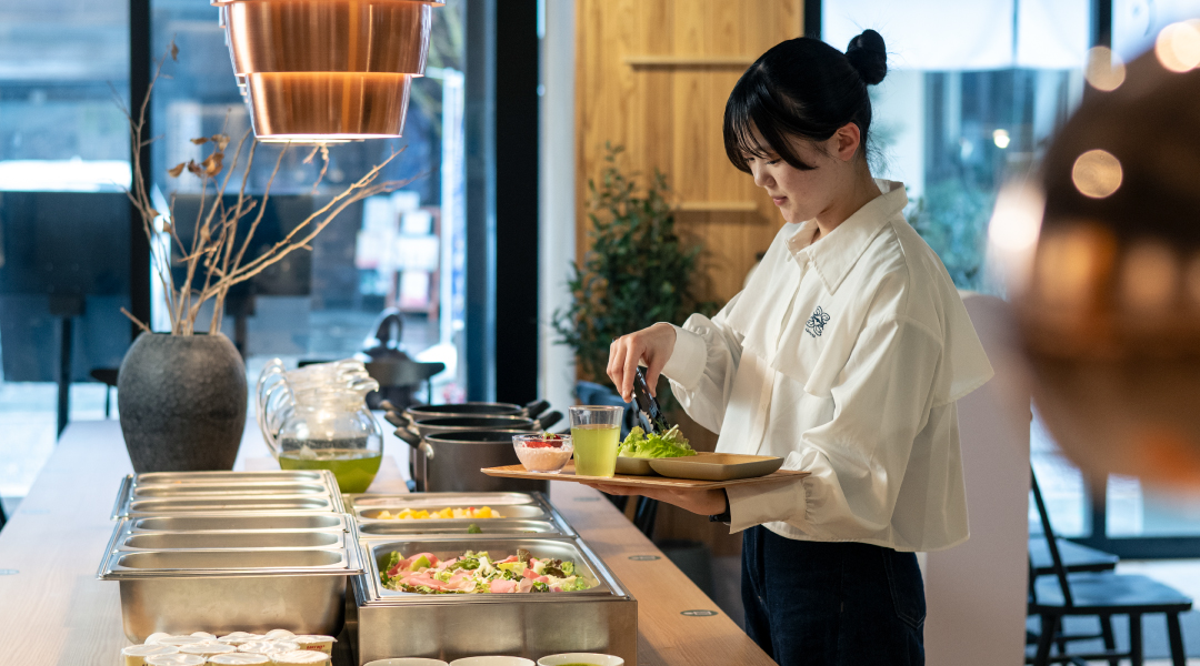 朝の洋食ビュッフェ